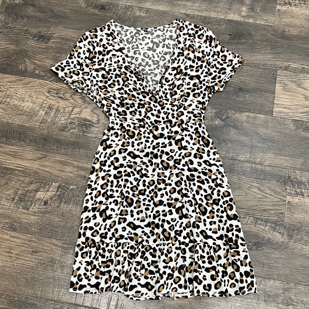 New without tags Leopard 100% Cotton Ruffle Dress